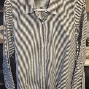 Elegant Black and White Striped Women's Blouse